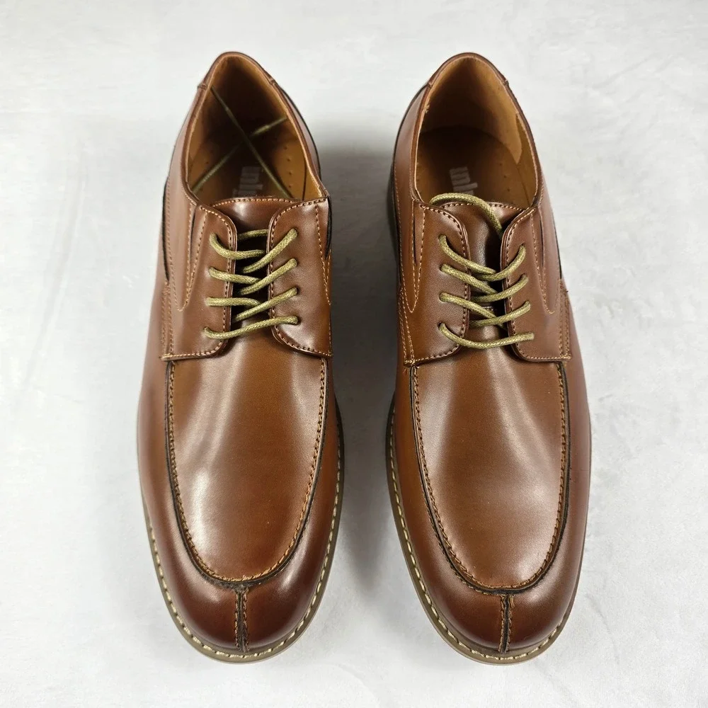 Unlisted Kenneth Cole‎ Kinley Lace Up Brown Mens Dress Shoes Size 9.5 Apron Toe
